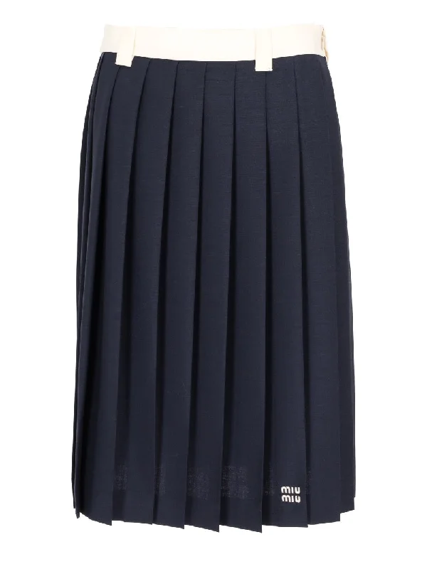 pleated midi skirt wool skirt warm