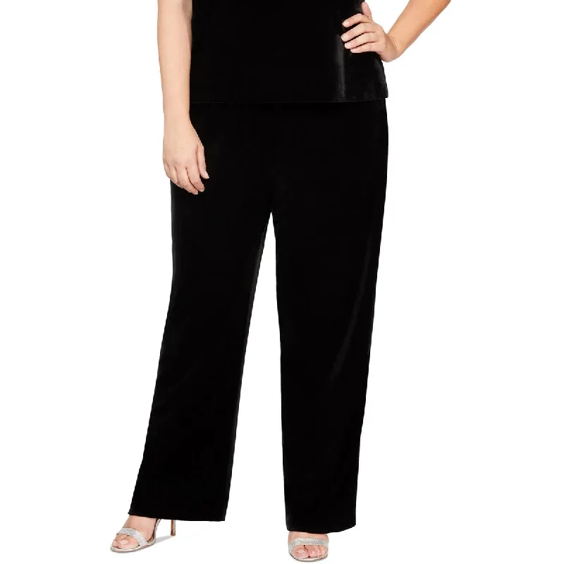 Alex Evenings Womens Plus Velvet High Rise High-Waist Pants Warm Wool Trousers