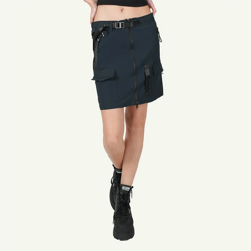 SHORT SKIRT FRONT PKT WOMEN'S SKIRT -  ANTHRACITE lace skirt feminine