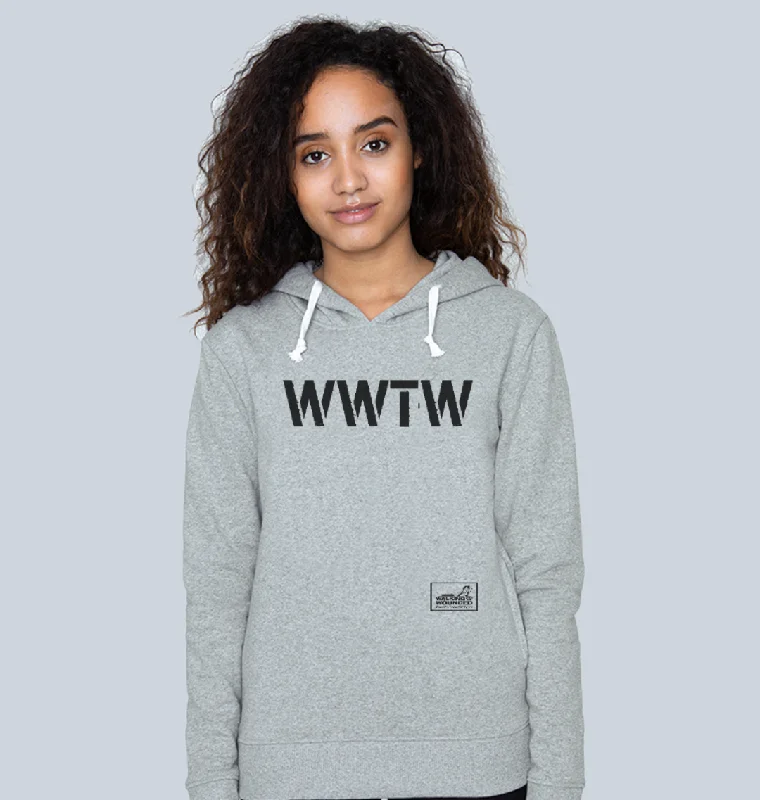WWTW Stencil Hoodie Hoodie with Front Slit Layering Stylish