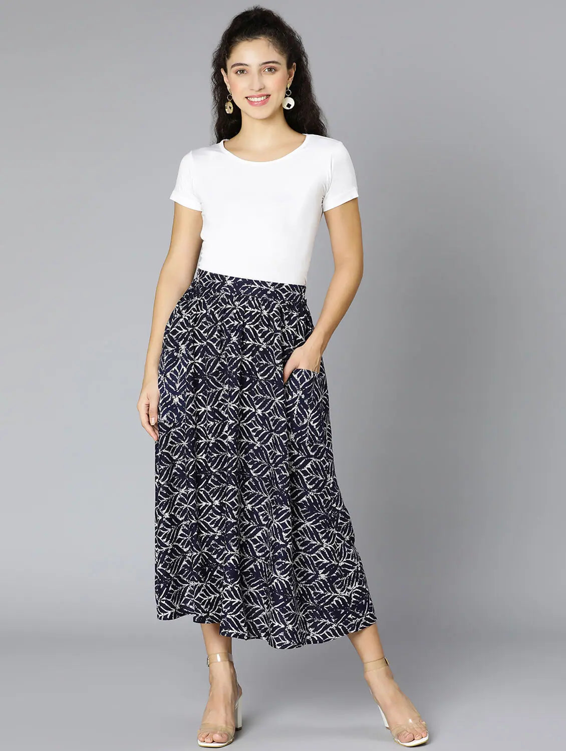 Bluezy Floral Print Elasticated Women Skirt vintage skirt charm