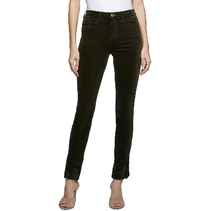 L'Agence Womens Knit Corduroy Skinny Pants Soft Wool Pants