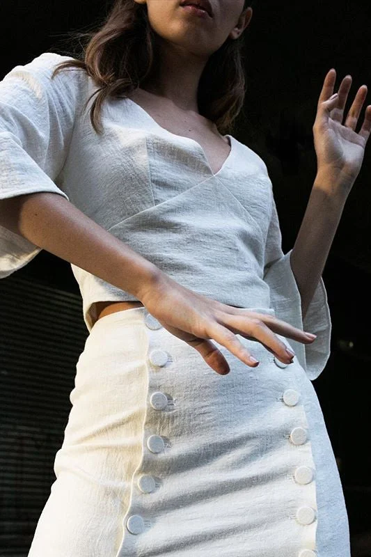 Third Form CLOSURE SPLIT SKIRT NATURAL LINEN linen skirt natural