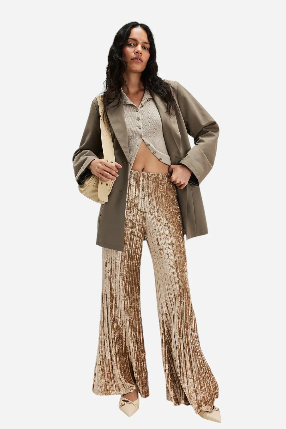 Free People Star Sign Velvet Pants Champagne Fashionable Work Pants