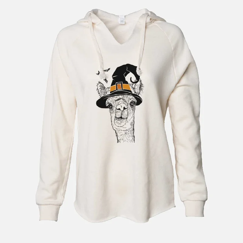 Witch Henry the Alpaca - Cali Wave Hooded Sweatshirt Hoodie with Illustration Artistic Creative Witch Henry the Alpaca - Cali Wave Hooded Sweatshirt Hoodie with Illustration Artistic Creative