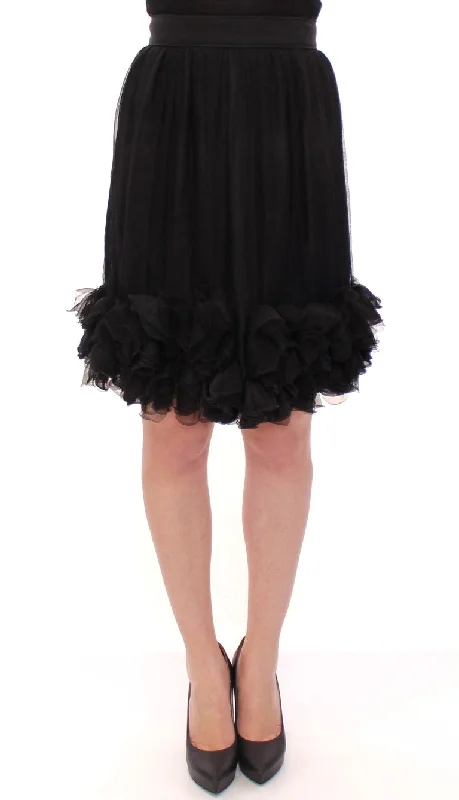 Dolce & Gabbana Elegant Silk  Skirt for Women's Evenings asymmetrical skirt cut