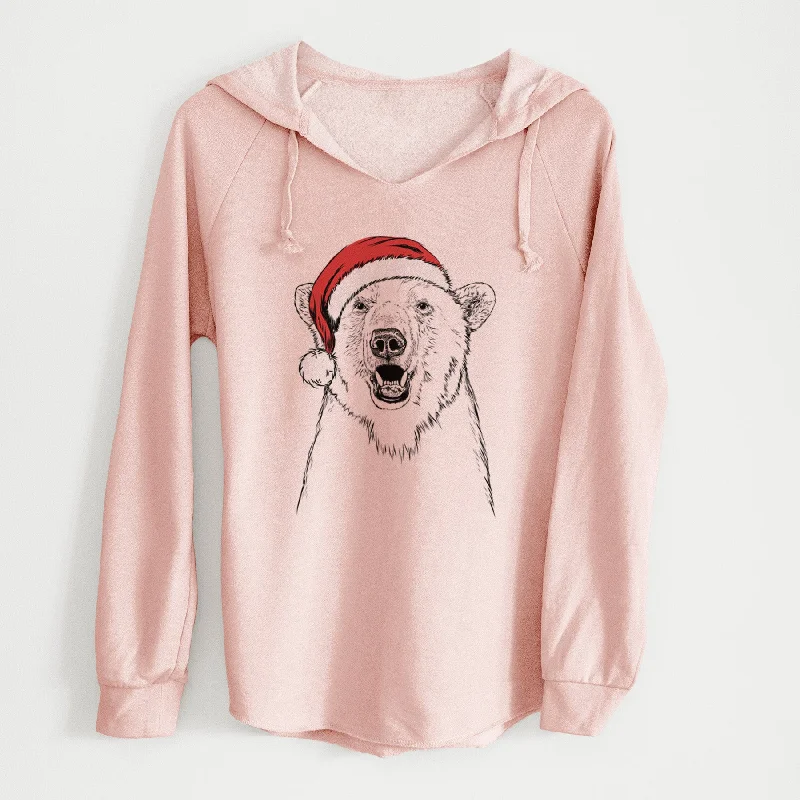 Santa Oslo the Polar Bear - Cali Wave Hooded Sweatshirt Hoodie with Exposed Zipper Edgy Industrial Santa Oslo the Polar Bear - Cali Wave Hooded Sweatshirt Hoodie with Exposed Zipper Edgy Industrial