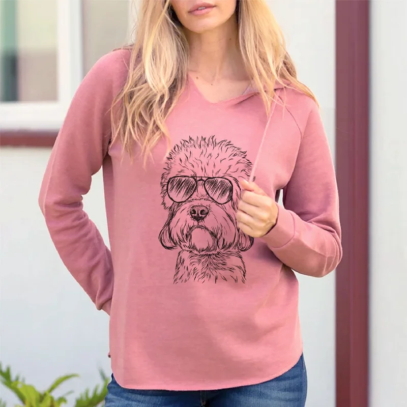 Aviator Sir Walter the Dandie Dinmont Terrier - Cali Wave Hooded Sweatshirt Hoodie with Drawstring Waist Adjustable Fitted Aviator Sir Walter the Dandie Dinmont Terrier - Cali Wave Hooded Sweatshirt Hoodie with Drawstring Waist Adjustable Fitted