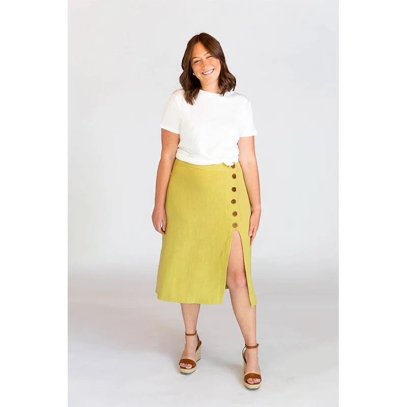 Chalk and Notch Evelyn Skirt Paper Pattern denim skirt classic