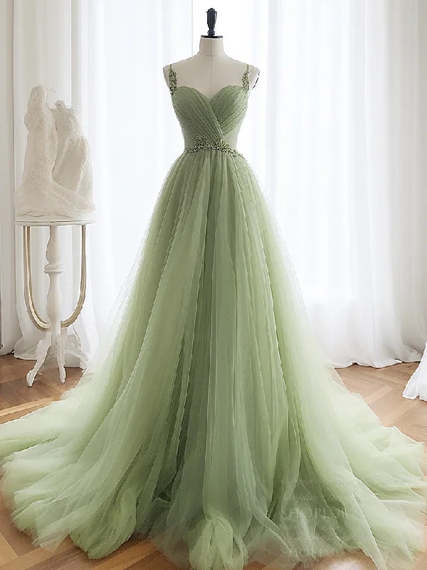 A-Line Sweetheart Neck Tulle Green Long Prom Dress, Green Long Formal Dress Tunics Hiking breathable A-Line Sweetheart Neck Tulle Green Long Prom Dress, Green Long Formal Dress Tunics Hiking breathable