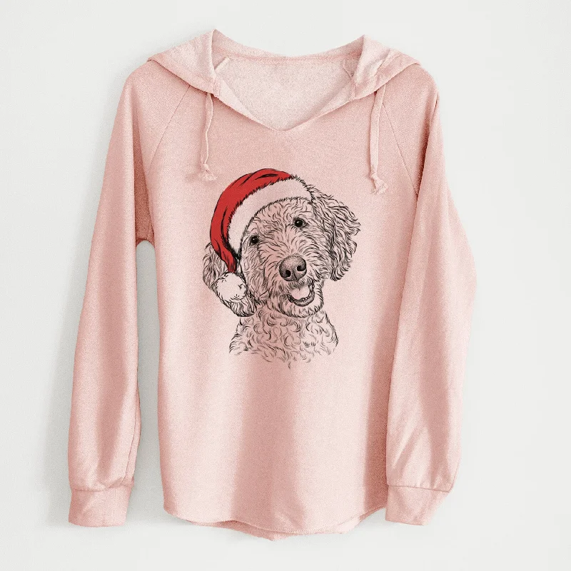 Santa Gizmo the Goldendoodle - Cali Wave Hooded Sweatshirt Hoodie with Hem Drawcord Adjustable Customizable Santa Gizmo the Goldendoodle - Cali Wave Hooded Sweatshirt Hoodie with Hem Drawcord Adjustable Customizable