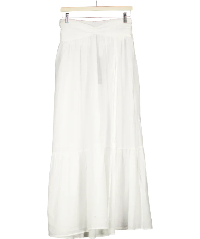 White Fox White Infatuated Maxi Skirt UK M ruffled skirt detail