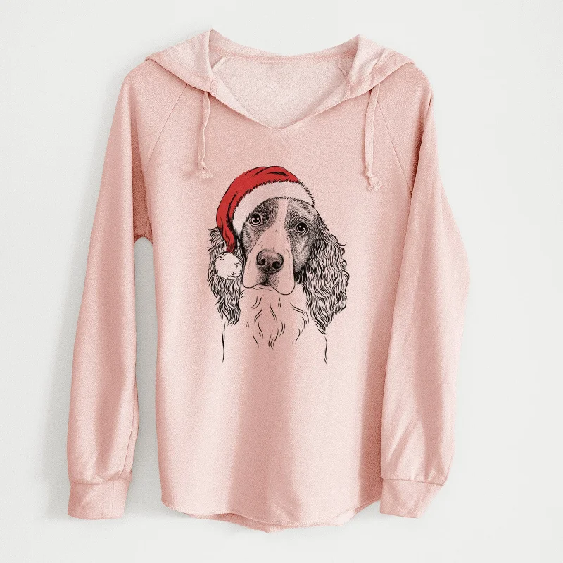 Santa Annie the English Springer Spaniel - Cali Wave Hooded Sweatshirt Hoodie with Metallic Shiny Futuristic Santa Annie the English Springer Spaniel - Cali Wave Hooded Sweatshirt Hoodie with Metallic Shiny Futuristic