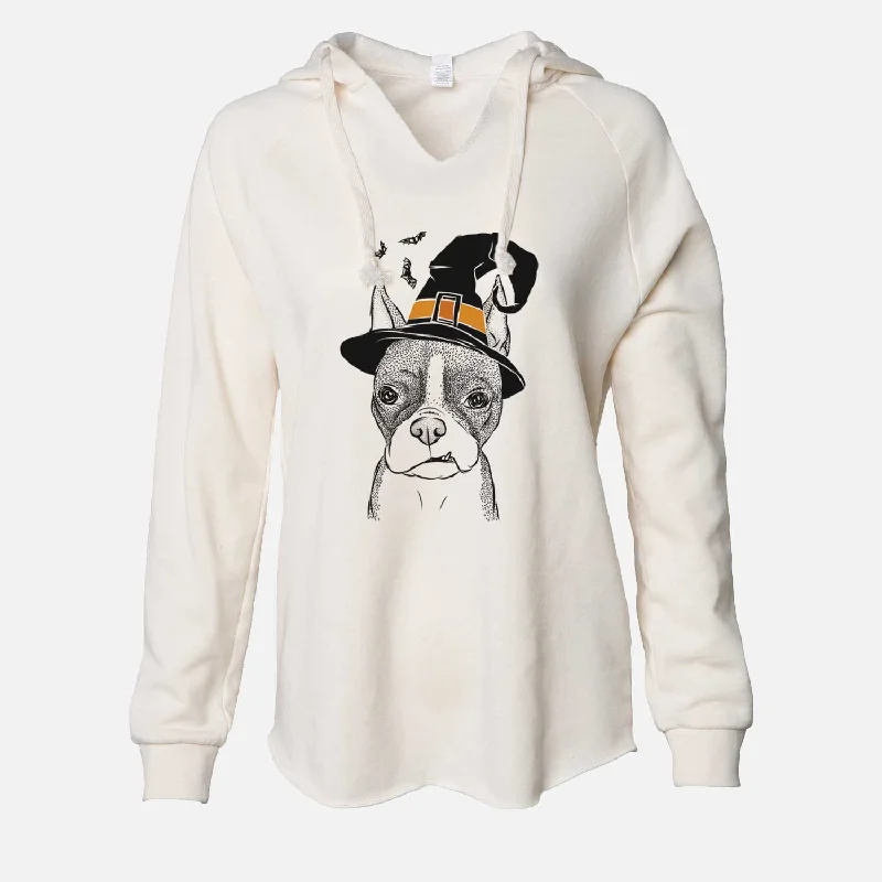 Witch Bean the Boston Terrier - Cali Wave Hooded Sweatshirt Hoodie with Pastel Soft Subtle