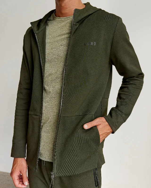 Athlete ForgedFleece Zip Up Hoodie - Forest Night Cotton Hoodie Fleece Lining Warmth Athlete ForgedFleece Zip Up Hoodie - Forest Night Cotton Hoodie Fleece Lining Warmth