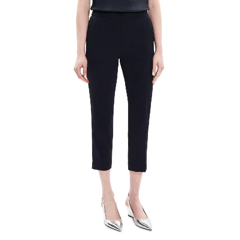 Theory Womens Treeca Admiral Stripe Cropped Ankle Pants Comfortable Jogger Trousers