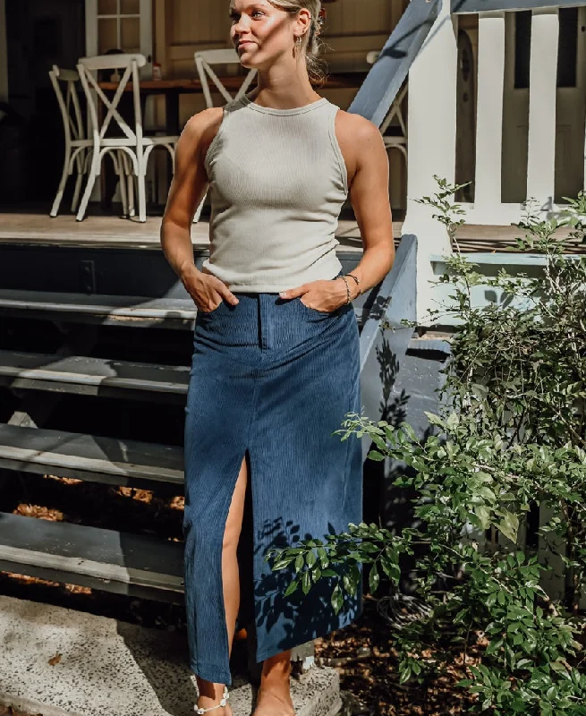 Nellie Maxi Skirt | Petrol lace skirt intricate