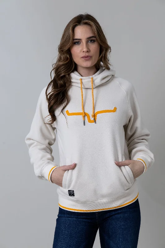 Kimes Hoodie Ladies Two Scoops in Natural Hoodie with Elastic Waist Stretchable Comfortable Kimes Hoodie Ladies Two Scoops in Natural Hoodie with Elastic Waist Stretchable Comfortable