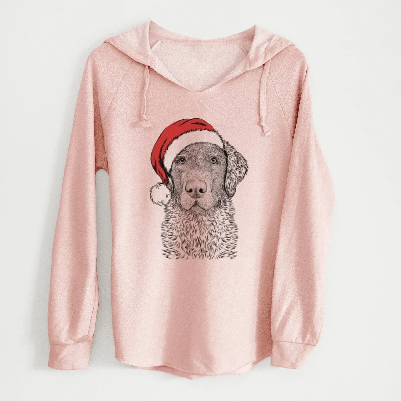 Santa Whiskey the Chocolate Lab - Cali Wave Hooded Sweatshirt Hoodie with Longline Fit Extended Stylish Santa Whiskey the Chocolate Lab - Cali Wave Hooded Sweatshirt Hoodie with Longline Fit Extended Stylish