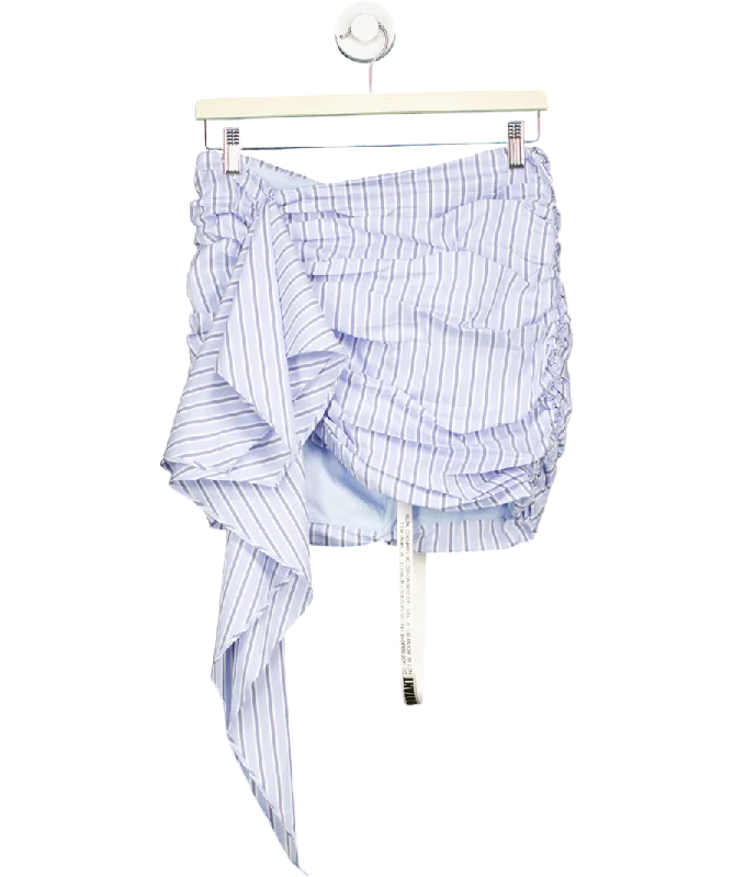 Little Mistress Blue Stripe Ruffle Mini Skirt UK S boho skirt vibe