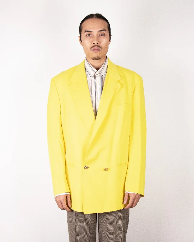 90s Versus Gianni Versace Yellow Blazer XL Women's Boutique Suit