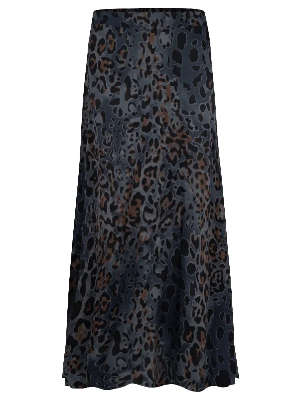 Amazing Woman Simmy Charcoal Grey Leopard Skirt cashmere skirt fine