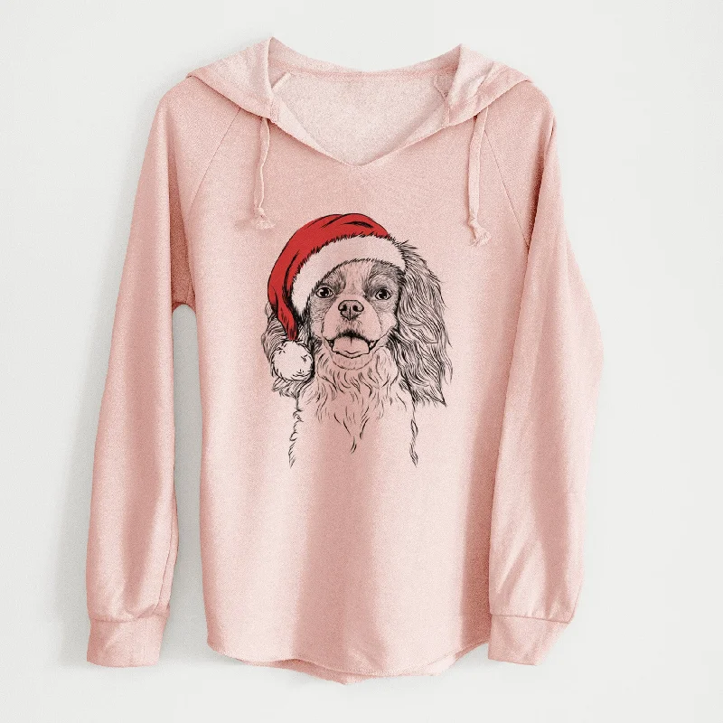Santa Poppy the Cavalier King Charles Spaniel - Cali Wave Hooded Sweatshirt Hoodie with Turtle Neck Cozy Winter Santa Poppy the Cavalier King Charles Spaniel - Cali Wave Hooded Sweatshirt Hoodie with Turtle Neck Cozy Winter