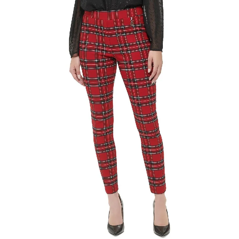 Tommy Hilfiger Womens High Rise Embellished Ankle Pants Relaxed High-Waist Trousers