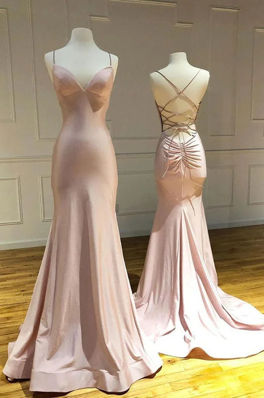 Pink Mermaid Long Prom Dress Spaghetti Straps Evening Party Dress OK1251 Tunics Top Casual Pink Mermaid Long Prom Dress Spaghetti Straps Evening Party Dress OK1251 Tunics Top Casual