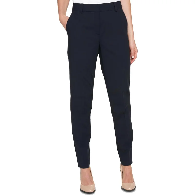 DKNY Womens Petites Essex Fitted Stretch Skinny Pants Modern Bootcut Pants