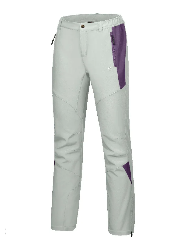 Women's Fleece Lined Hiking Ski Pants Chic Checkered Pants