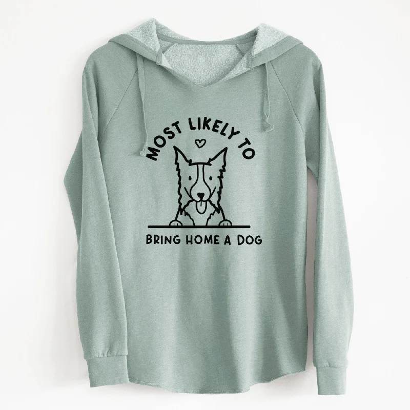 Most Likely to Bring Home a Dog - Border Collie - Cali Wave Hooded Sweatshirt Hoodie with Reflective Safety Nightwear Most Likely to Bring Home a Dog - Border Collie - Cali Wave Hooded Sweatshirt Hoodie with Reflective Safety Nightwear