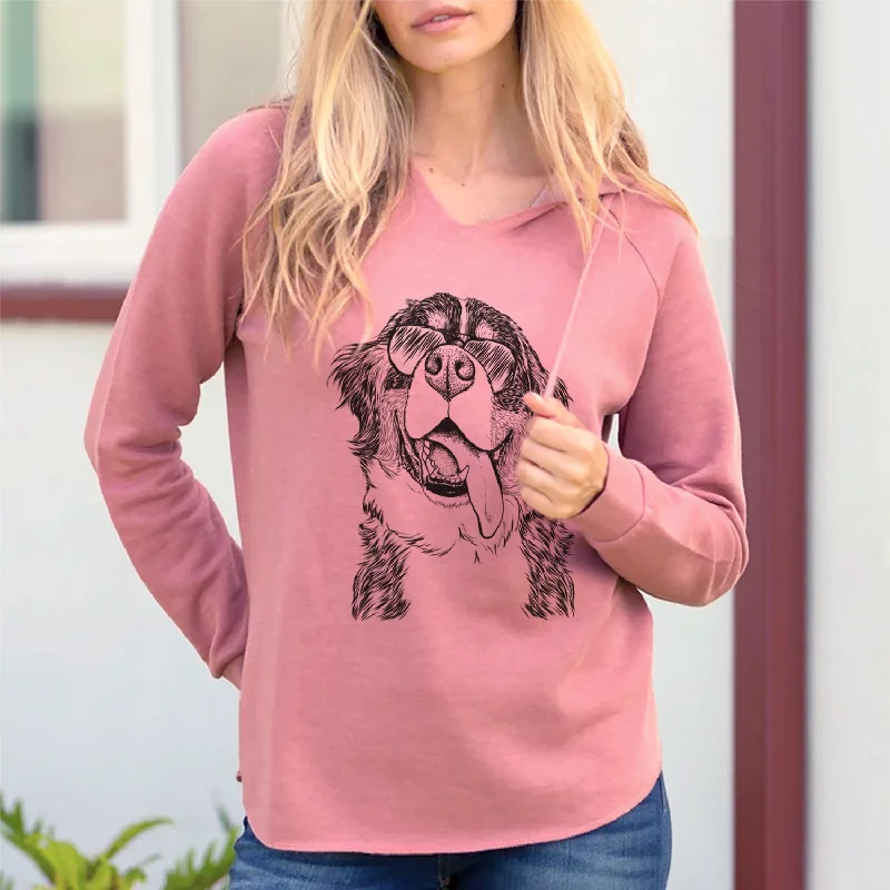 Aviator Theo the Bernese Mountain Dog - Cali Wave Hooded Sweatshirt Hoodie with Double Zipper Versatile Adjustable Aviator Theo the Bernese Mountain Dog - Cali Wave Hooded Sweatshirt Hoodie with Double Zipper Versatile Adjustable
