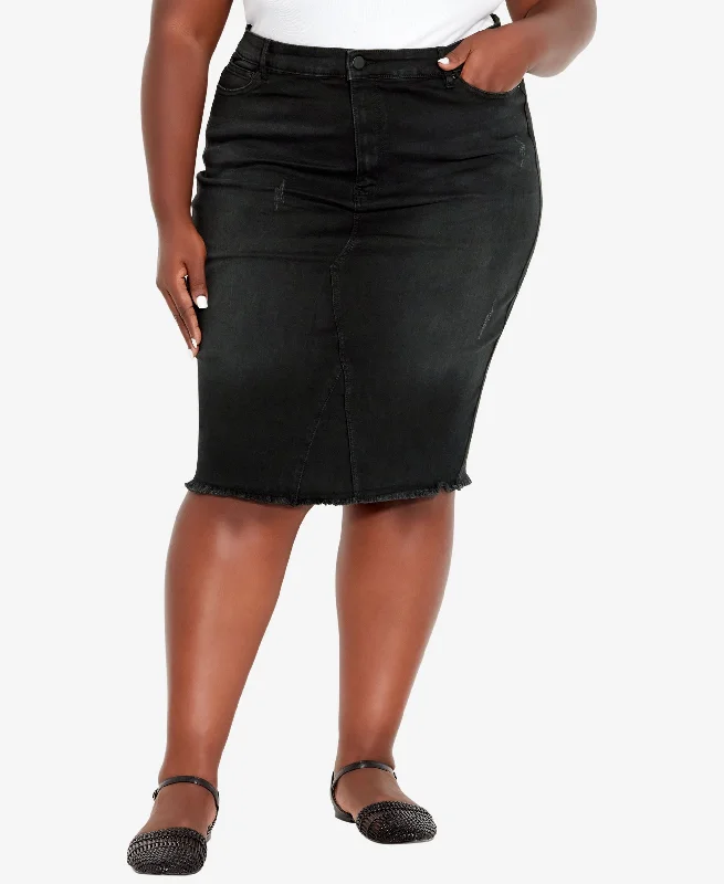 Plus Size Denim Stretch Skirt linen skirt breathable