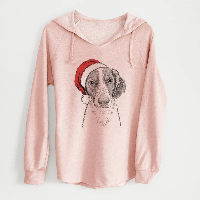 Santa Holly the Brittany Spaniel - Cali Wave Hooded Sweatshirt Hoodie with Monochrome Minimalist Simple Santa Holly the Brittany Spaniel - Cali Wave Hooded Sweatshirt Hoodie with Monochrome Minimalist Simple