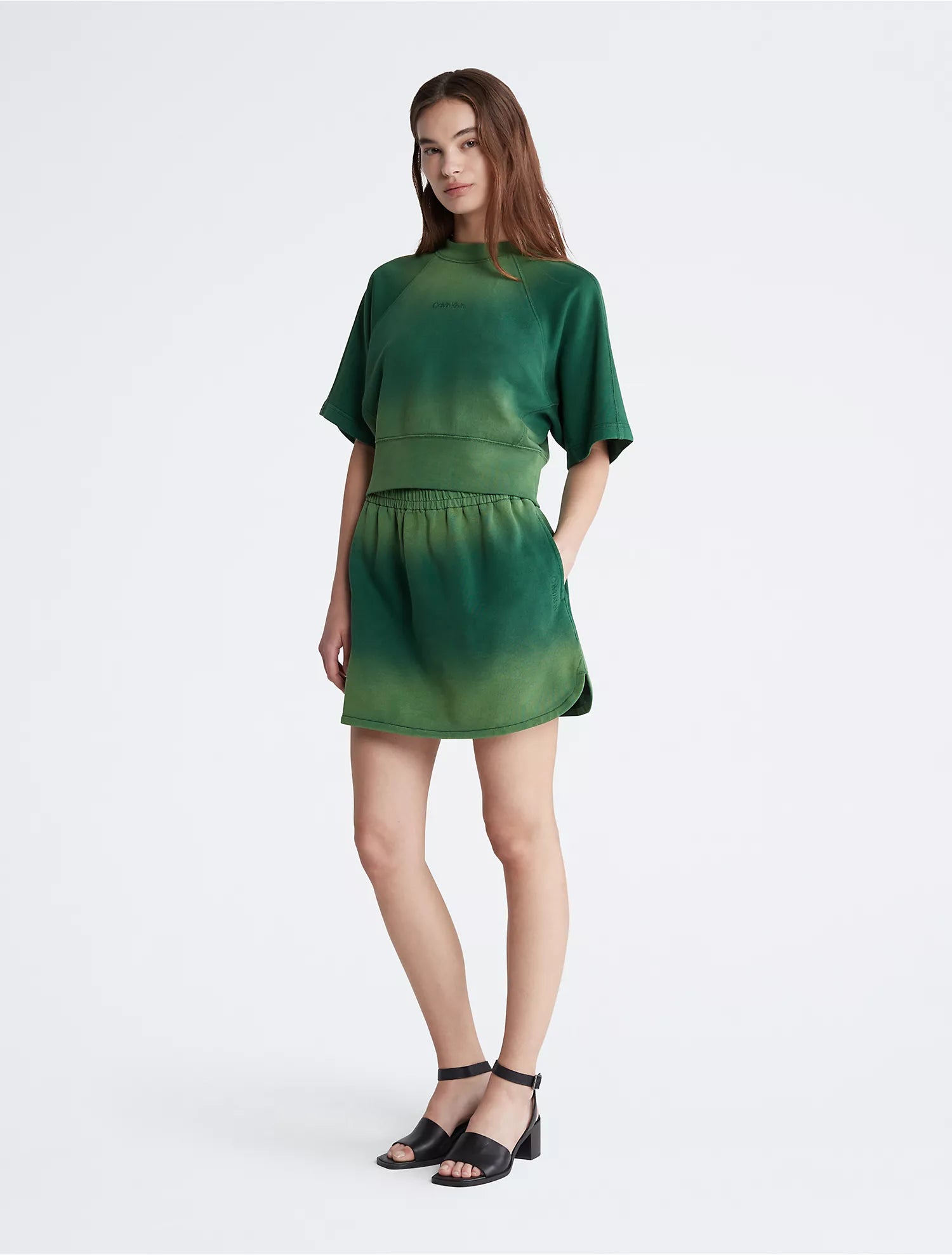 Calvin Klein Sunbleached Terry Mini Skirt - Women ruffled skirt detail