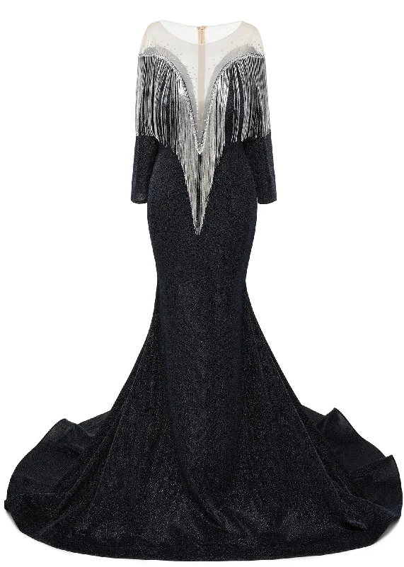 Deep V-neck Shiny Black Prom Dresses Long sleeves Mermaid Evening Party Dresses Satin Halter Glamorous Deep V-neck Shiny Black Prom Dresses Long sleeves Mermaid Evening Party Dresses Satin Halter Glamorous