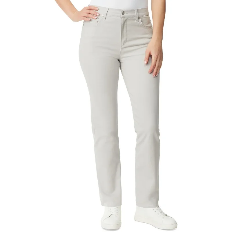 Gloria Vanderbilt Womens Denim Twill Straight Leg Pants Comfortable Jogger Trousers