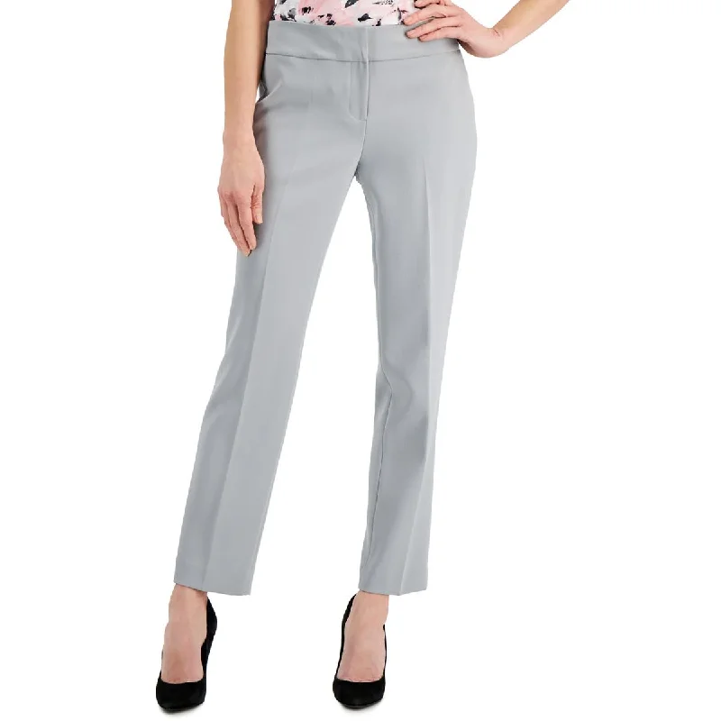Kasper Womens Scuba Stretch Slim Fit Straight Leg Pants Stylish Elastic Waist Pants