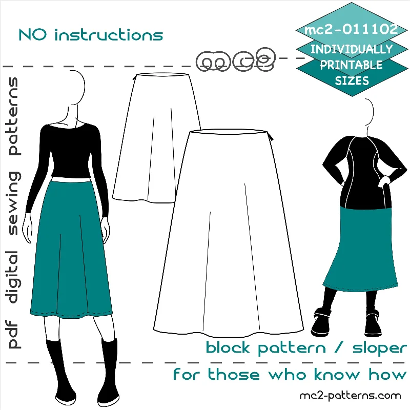 BASIC Block-Pattern/Sloper for A-line Skirt cashmere skirt soft