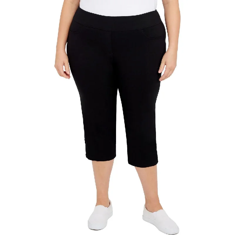 Hearts of Palm Womens Plus Pull On Stretch Capri Pants Comfortable Cargo Pants