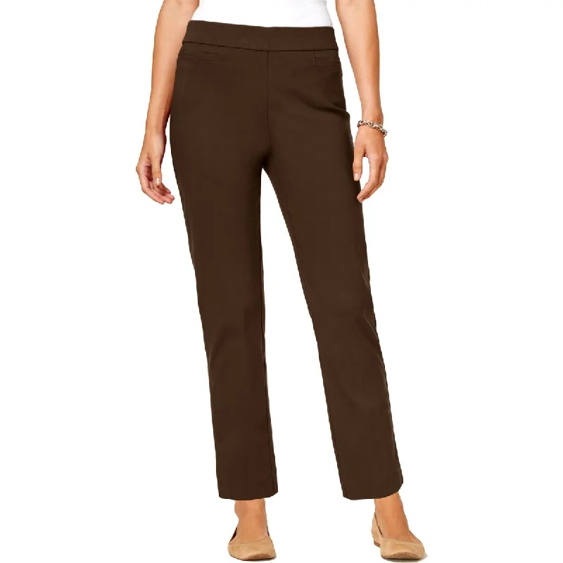 Alfred Dunner Womens Modern Fit Pull On Ankle Pants Fashionable Track Pants