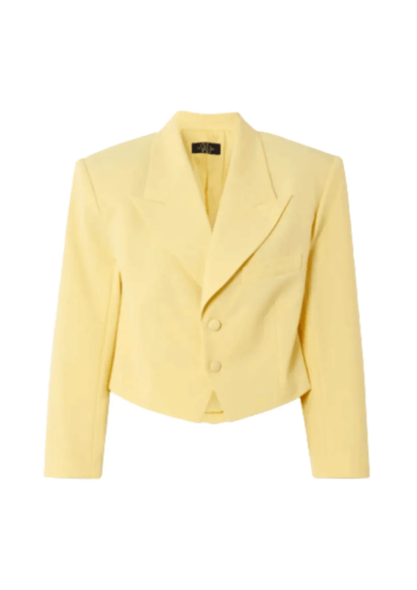 PASTEL YELLOW CROPPED BLAZER Women's Lightweight Blazer
