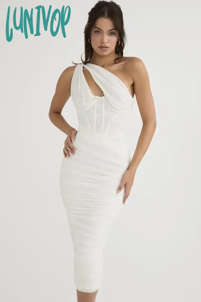 lined white dress