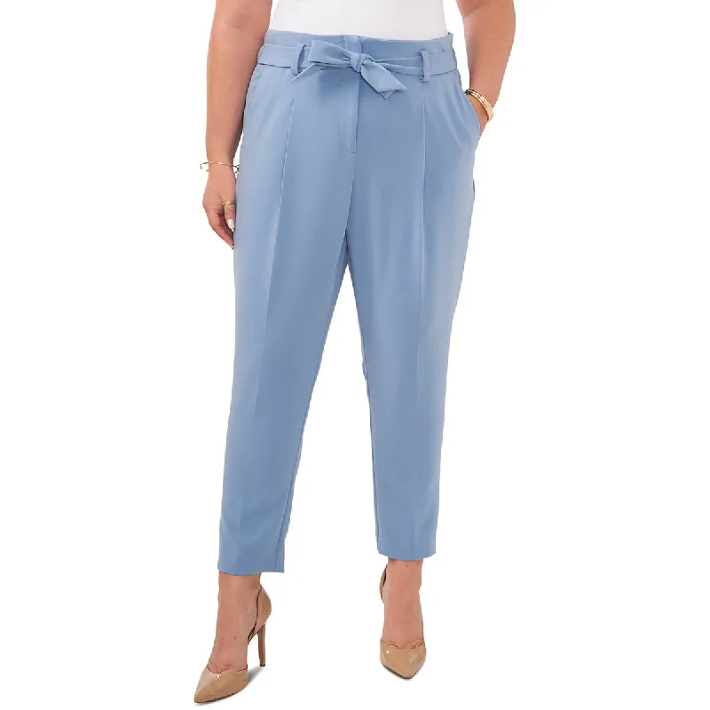 Vince Camuto Womens Plus Belted  Ankle Pants High-Waist Trousers