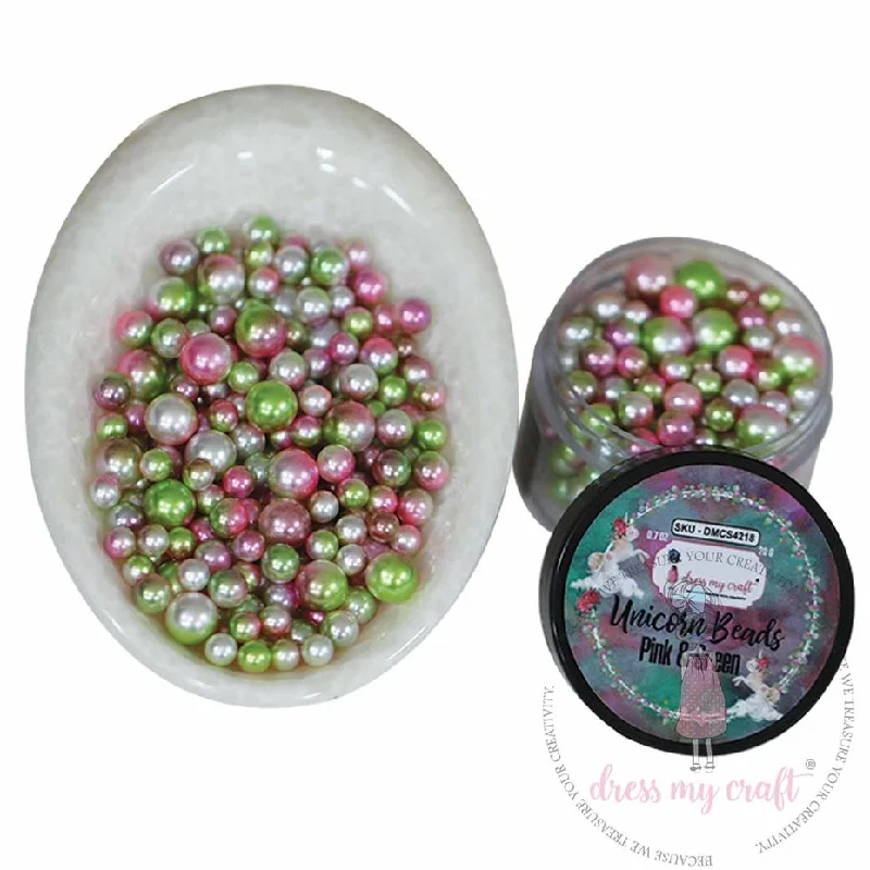 Dress My Craft - Medium & Large Unicorn Beads Pink & Green (20g) Tunics Satin smooth Dress My Craft - Medium & Large Unicorn Beads Pink & Green (20g) Tunics Satin smooth