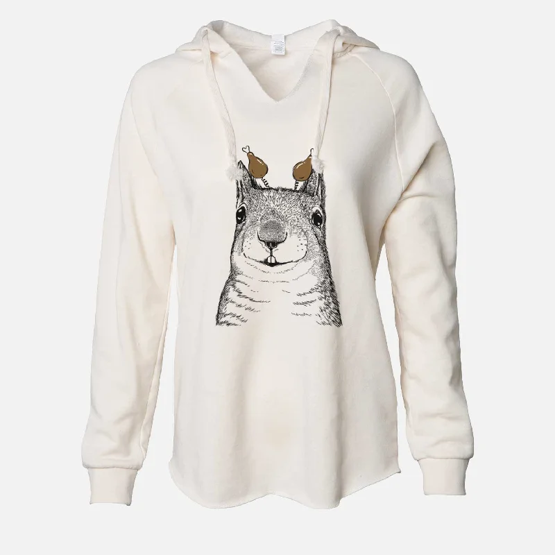 Thanksgiving Nibbles the Squirrel - Cali Wave Hooded Sweatshirt Hoodie with Stripes Bold Sporty Thanksgiving Nibbles the Squirrel - Cali Wave Hooded Sweatshirt Hoodie with Stripes Bold Sporty