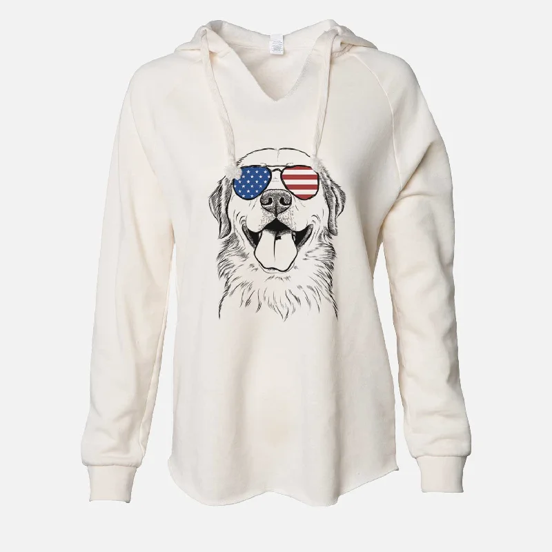 USA Bennett the Golden Retriever - Cali Wave Hooded Sweatshirt Hoodie with Hood Adjustable Protection USA Bennett the Golden Retriever - Cali Wave Hooded Sweatshirt Hoodie with Hood Adjustable Protection