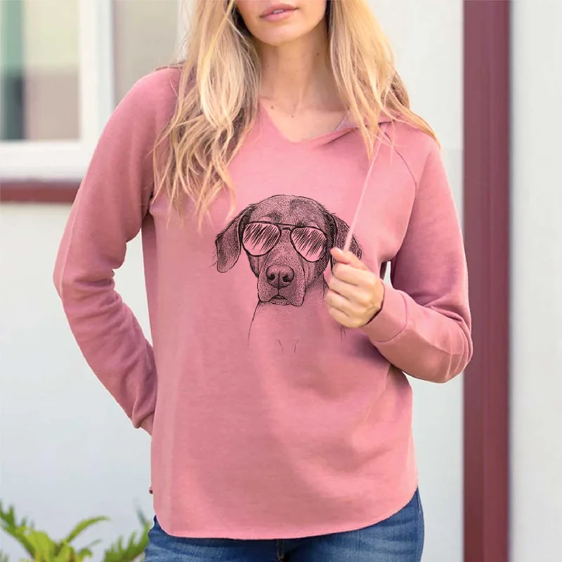 Aviator Baldwin the Mixed Breed - Cali Wave Hooded Sweatshirt Hoodie with Applique Textured Unique Aviator Baldwin the Mixed Breed - Cali Wave Hooded Sweatshirt Hoodie with Applique Textured Unique