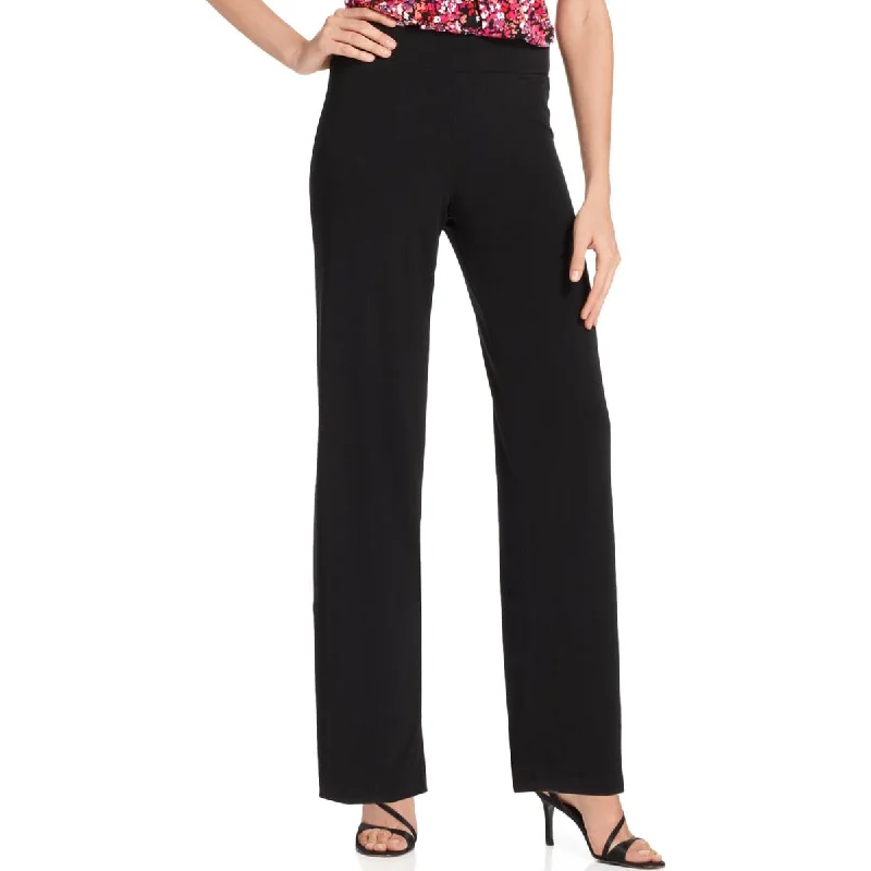 NY Collection Womens Petites Wide Leg Pull On Palazzo Pants Soft Wool Pants